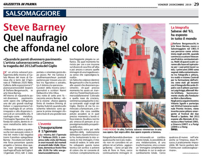 Articolo Gazzetta Barney Art